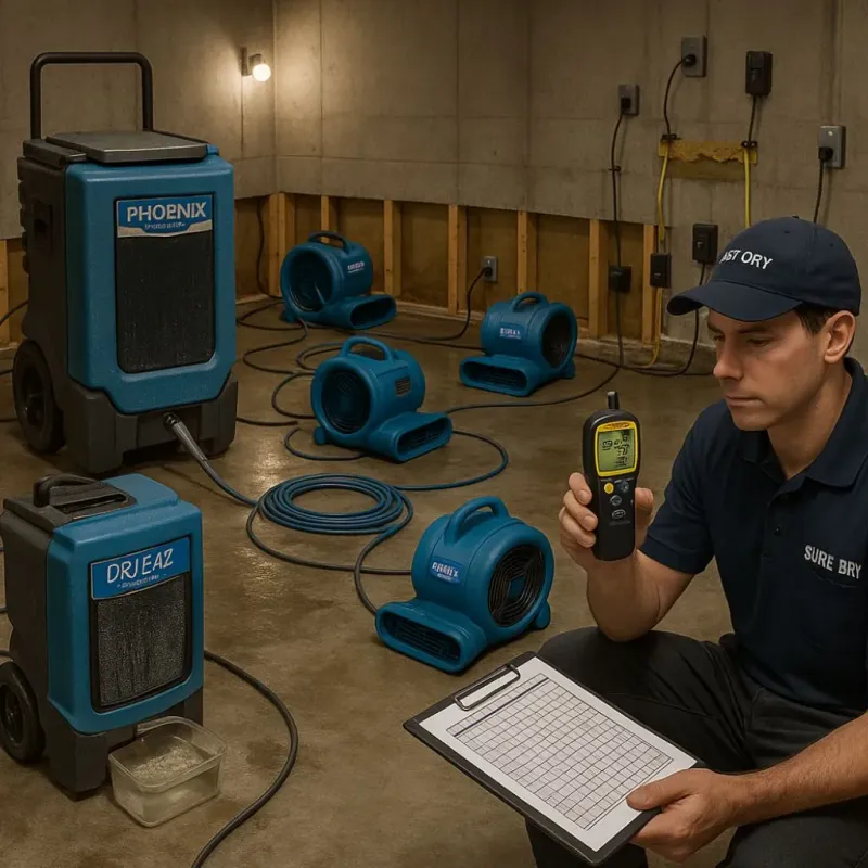 Structural Drying and Dehumidification process in Sussex, WI